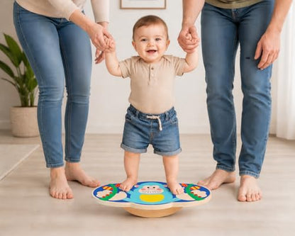 Wooden Balance Board Toy for Kids, Monkey Theme Balancing Game, Montessori Educational Toy, Active Play & Exercise