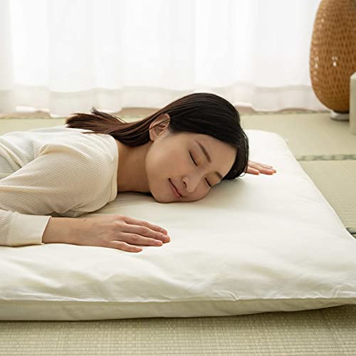 EMOOR Japanese Futon Mattress CLASSE & Fitted Sheet PRESSO Twin Made in Japan, Cotton (White) Foldable Floor Sleeping Bed Tatami Mat - color: White, size: Twin (39 x 79 in), style: Standard with Cover (White)