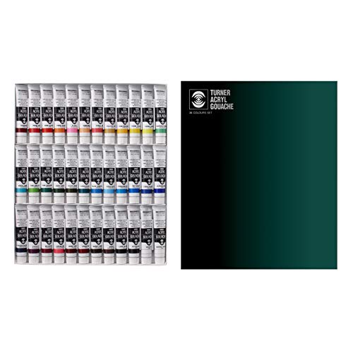 Turner Acrylic Paint Set Artist Acryl Gouache - Super Concentrated Vibrant Acrylics, Fast Drying, Velvety Matte Finish - [Set of 36 | 20 ml Tubes] - size: 24.34 Fl Oz (Pack of 1)
