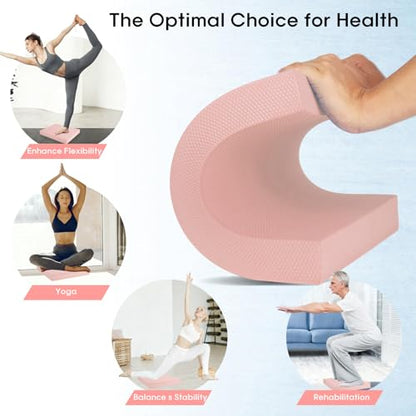 Exercise Balance Pad，Balance Foam Mat for Physical Therapy Equipment & Strength Stability Training, Slip Resistant Foam Mat for Yoga, Pilates, Meditation，Gardening knee pads - color: Pink