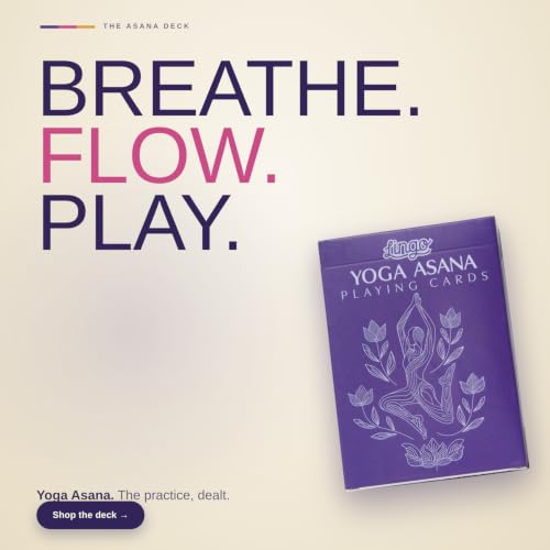 Lingo Yoga Playing Cards | Pose Card Deck with Instructions for All Levels & Beginners | Home Practice, Workout & Self-Care Gift | Portable Sequence Builder for Adults