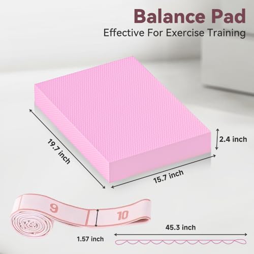 Large Thick Balance Pad Non-Slip Stability Trainer Yoga & Pilates - color: Pink