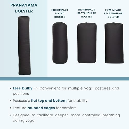 Everyday Yoga Premium Bolster, Soft Meditation Pillow, Multi-Colors | Carry Handle, Lightweight Cushion, Removable & Machine-Washable Cover, For Restorative Yoga & Relaxation - color: Peacock, style: C. Pranayama