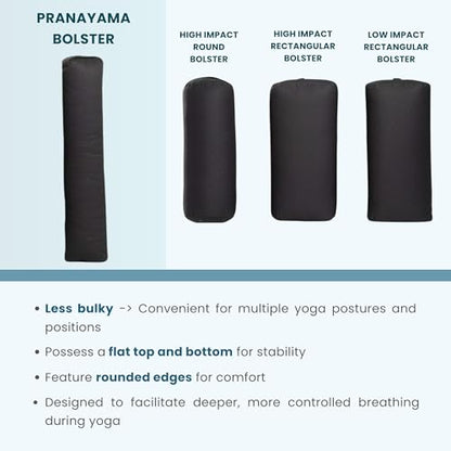 Everyday Yoga Premium Bolster, Soft Meditation Pillow, Multi-Colors | Carry Handle, Lightweight Cushion, Removable & Machine-Washable Cover, For Restorative Yoga & Relaxation - color: Peacock, style: C. Pranayama