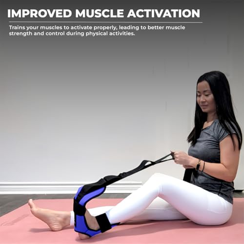 Foot and Calf Stretcher - Stretching Strap for Plantar Fasciitis, Achilles Tendonitis, Heel Spurs, Foot Drop, & Hamstring, Versatile Stretch Strap Used as Leg stretcher, Hamstring Stretcher and Foot Stretcher - color: Blue