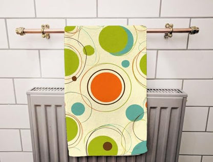 Retro Abstract Lines Bath Towel 15X30 Inch Washcloths Orange Green Blue Colors Face/Body/Hair/Hand Towel for Spa Gym Yoga Swim Bathroom Kitchen Hotel - color: Retro Abstract Lines