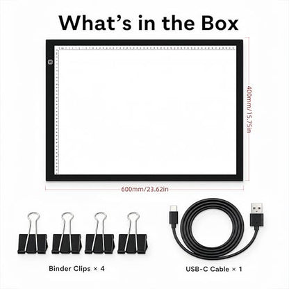A2 Extra Large Tracing LED Light Pad for Diamond Art, Sketching, Painting - Adjustable Brightness, Sketching, Tracing - USB Powered DIY Diamond Art Light Box - No mesh No dot - size: A2 Premium