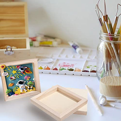 ABuff 15 Pack Wood Panels 6x6 Inch 3/4’’ Deep Wood Panel Boards | Unfinished Wood Canvas Boards for Painting, Square Wooden Panels for Painting Crafts, Pouring, Arts Use with Oils, Acrylics