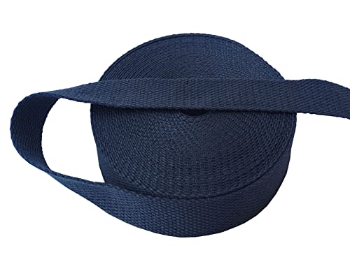 1 Inch Cotton Webbing 10 Yards Cotton Strap for Tote Canvas Bags Crafts Sewing (2043 Black) - color: Black