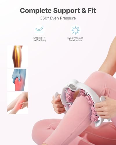 MERACH Cellulite Massage Tool with Push Pull Roller, Lymphatic Drainage Massager, Leg Massager with Detachable Handles, Exercise Equipment for Thighs & Legs & Buttocks, Gift for Women - color: Pink