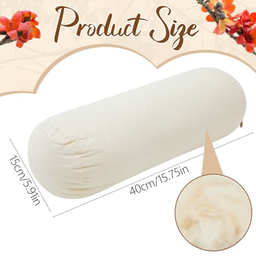 Leinuosen Organic Kapok Orthopedic Roll Pillow 16"x6" – Neck, Back, Knee & Leg Support Bolster – Cervical & Lumbar Roll for Pain Relief, Spinal Alignment – Natural Filling, Adjustable for Bed & Travel - size: 16" X 6"