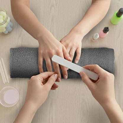 24 Pack Dark Grey Hand Towels 100% Cotton Spa Towel – 16x27 inches Highly Absorbable Facial Towels Gym, Hair, Face, Bulk Small Towels (Not Bleach Proof) - color: Grey, size: HAND TOWEL PACK OF 24 16X27