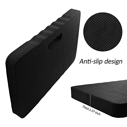 2pcs Premium Thick Kneeling Pad，Knee Pads for Gardening 18x11 Inch Gardening Tools Outdoor Cushions,Gardening Gifts for Women&Baby Bath Essentials (EVA-Soft, Black)
