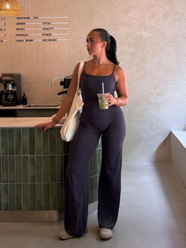 Womens Two Piece Workout Sets Spaghetti Straps Crop Top Matching Straight Leg Pants Gym Yoga Pilates Outfits - color: True Blue, size: Medium