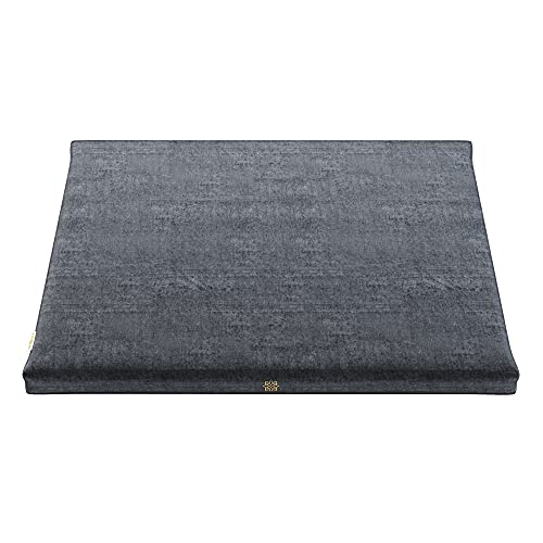 Mindful & Modern Zabuton Meditation Mat - Cotton Filled Yoga and Meditation Pad - Zabuton Meditation Cushion for Kneeling and Sitting Support - Large Rectangular Sitting Floor Pillow for Bench or Zafu - color: Velvet - Grey