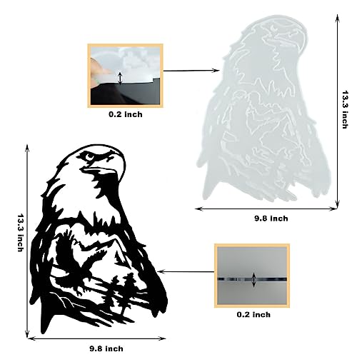 Bald Eagle Resin Mold - Eagle Wall Art with Mountain and Forest Tree - DIY Craft, Door Decor