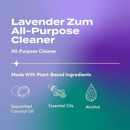 Zum by Indigo Wild All-Purpose Cleaner Combo (Pack of 2) - Natural Multipurpose Cleaners with Essential Oils, Baking Soda & More - Frankincense & Myrrh & Lavender, 16 fl oz Each
