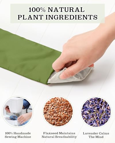 Hihealer Lavender Eye Pillow for Sleeping, Weighted Eye Mask for Spa, Yoga - color: Green 4 Pack