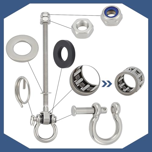 WADORN 2Pcs Swing Hangers Heavy Duty Swing Hanger Kit with Shackle Stainless Steel Swings Hangers 9.45 Inch Length for Yoga Swings Hammock Porch Treehouse Attachment Hardware Mounting