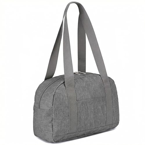 Mini Gym Bag for Women Girl 12 inch Small Gym Tote Lightweight Carry On Bag - color: Grey