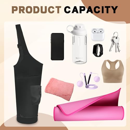Yoga Mat Bag, Yoga Mat Carrier Fits Most Size Mats, Multi-Functional Tote With Pockets