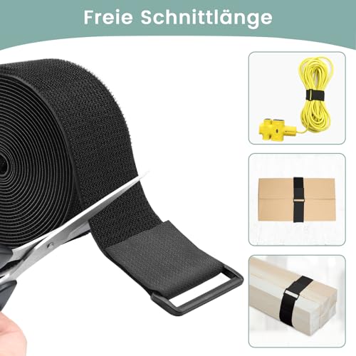 2In x 32Ft Cable Straps Heavy Duty With 30 Buckles, Black Hook and Loop Straps, Reusable Cable Ties for Organizer or Storage. - size: 2In x 32Ft