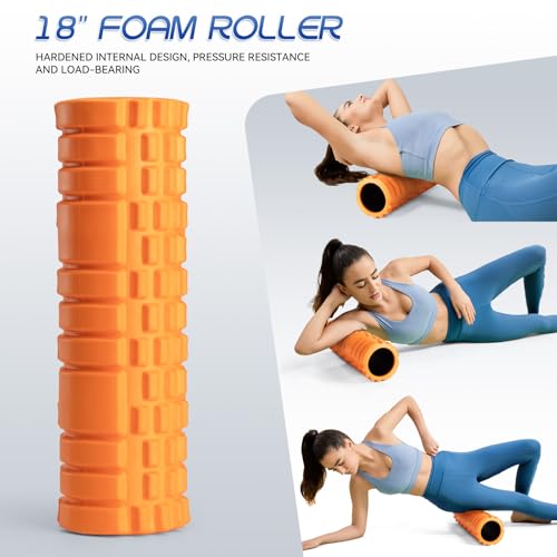 Krightlink 18" Foam Roller High Density Foam Roller for Deep Tissue Massage - size: 18"