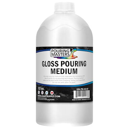 U.S. Art Supply Professional Gloss Pouring Medium 32oz (Quart) - Improves Paint Flow & Cell Effects Creator, Viscosity Adjuster for Art Acrylic Painting - size: 32 Fl Oz (Pack of 1)