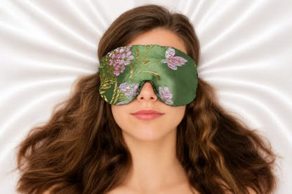 Handmade Opulence Yoga Eye Pillow - Weighted Flaxseed Fill, Lavender Aromatherapy, Satin & Velvet, Adjustable Strap - Ideal for Meditation & Restful Sleep - Spring Green - TEMFL-SG - color: Spring Green