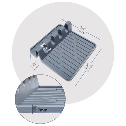Paint Brush Holder Set, Grey, 2 Pack | Portable, Silicone Stands, 4 Slots