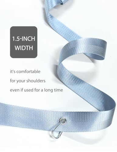 Yoga Mat Strap with Carabiner Clip, Adjustable Carrier for Yoga Mats, Sky Blue [MAT NOT Included]