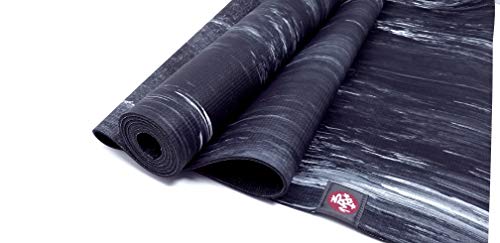 Manduka Natural Rubber Yoga Mat with Wet Grip 3mm Thick and 24" x 68" Area, Biodegradable and Sustainable, Keeps Grip When Wet (Black)