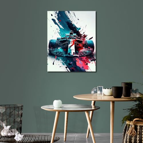 TUMOVO Racing Car Acrylic Paint by Numbers Kit for Adults Beginner | 16x20inch unframed racing pre-numbered canvas kit with paints and brushes DIY car oil painting kit acrylic pigment craft - color: F Car