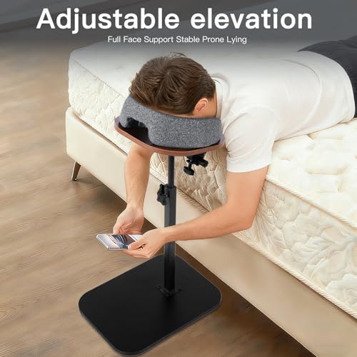 Massage Headrest for Bed Sofa Home Massage Stand with Memory Foam Face Pillow, Bedside Home Massage Bed, 17.7-31inch Height Adjustable Easy to Install Recovery After Eey Surgery