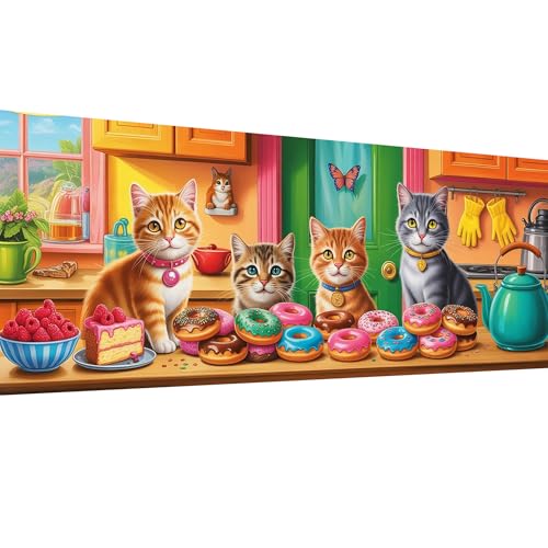 SKRYUIE 5D Large Diamond Painting Kits Cat - DIY Diamond Art Kits for Adults Animal, Full Round Drill - Crystal Embroidery Cross Stitch - Craft for Wall & Office Decor - 12x30 inch / 30x80 cm B10 - color: colorful-14