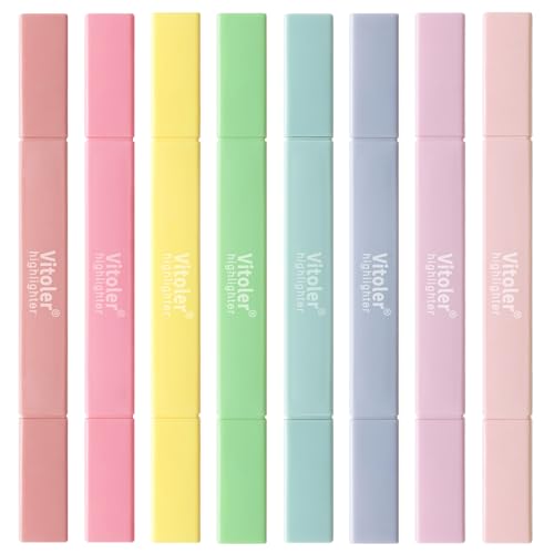 Vitoler 8pcs Aesthetic Highlighters, Chisel & Fine Tips Bible Highlighters | For teachers, For nurses, For women, For bibles, For markers, Aesthetic, For journaling, For office, For School Supplies - color: Bible Colors