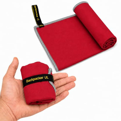 Backpacking Ultralight Quick Dry Microfiber Soft Fast Drying Hand and Face Towel Wash Cloth Camping Yoga Hiking Active Lifestyle Small (Red, Small) - color: Red, size: Small