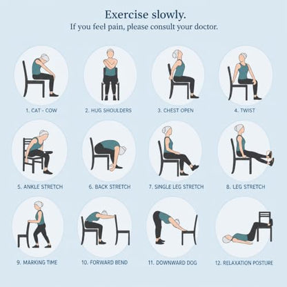 Chair Yoga Exercise Posters 4 Pack Seated Workout Charts for Seniors Beginners 8x10 Inch Fitness Guides for Flexibility Strength Physical Therapy Home Use (Green)