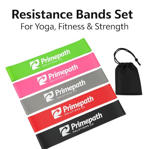 Resistance Loop Exercise Bands with Carry Bag, Set of 5
