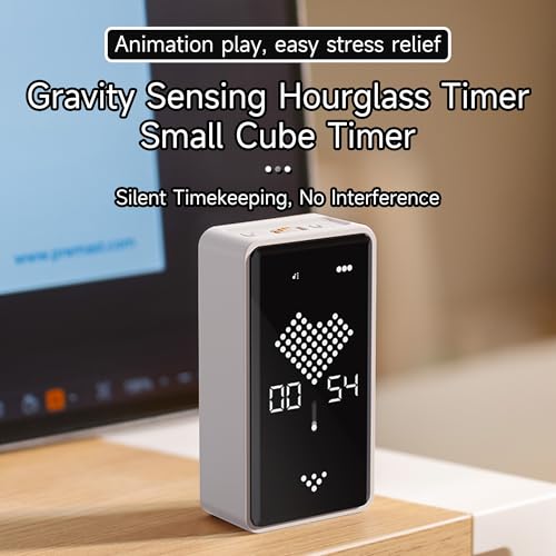 Visual Timer, Rechargeable Digital Hourglass Timer with LED Display - color: Black