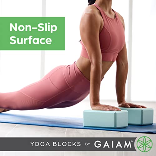 Gaiam Yoga Block - Supportive Latex-Free Eva Foam - Soft Non-Slip Surface with Beveled Edges for Yoga, Pilates, Meditation - color: Tri-Color Skyline (Pack of 12), style: 1 Block