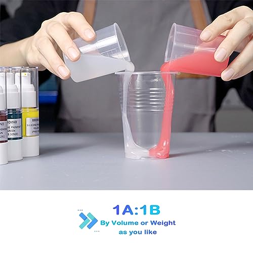 Platinum Liquid Silicone Mold Making Kit 20A Clear Trial 2.42 lbs | 1A:1B Mixing -Self Degassing -4 Hrs Quick Cure -Flexible & Firm Well Balanced Ideal for Molding of Resin, Soap, Plaster, Wax - size: 38.8 Oz