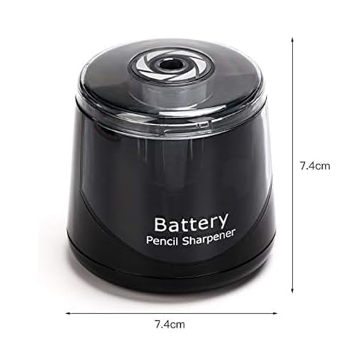 High-Speed Automatic Pencil Sharpener, Black Portable Battery-Powered Colored Pencils Sharpener (6-8mm), Perfect for Kids Students and Personal Use at Home School or Office by JinZeFa