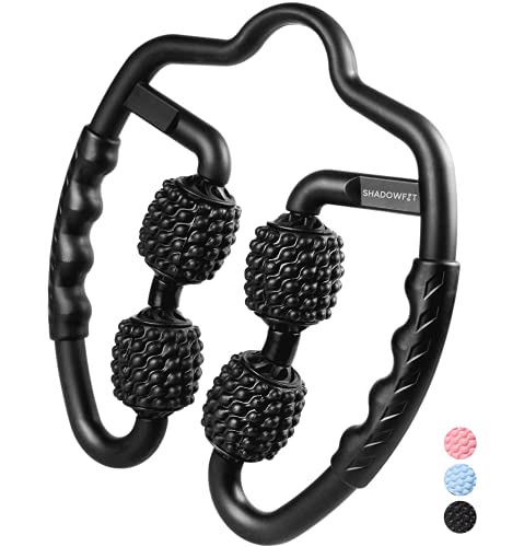 Shadowfit Muscle Massager Roller, Trigger Point Foam Roller for Calves, Legs, Arms, Shin Splints, Massage Tool to Relieve Soreness, Stiffness, and Tight Muscles, Cellulite Deep Tissue Massaging - color: Black
