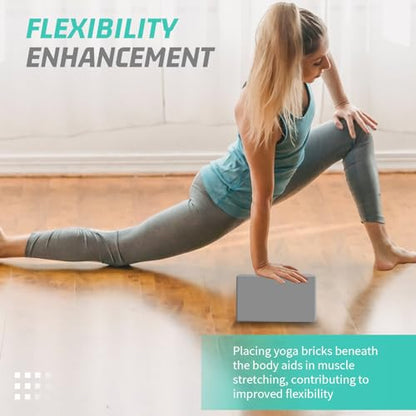 biguphate 2 Pack Yoga Blocks, 3"x6"x9" Beveled Edges Non-Slip, Yoga Bricks - color: 2PACK-369-Grey, size: 9x6x3IN