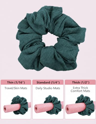 Yoga Mat Scrunchie Yoga Mat Strap Carrier Pilates Mat Holder - color: Dark Green