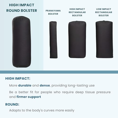 Everyday Yoga Bolster and Foam Block Set, Soft Non-Slip Surface for Stability, Balance, and Deepen Stretches - 4 Inch - True Navy