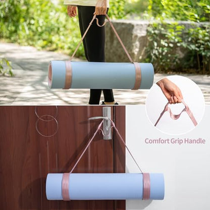 Trilancer Yoga Mat Strap with Hook and Loop Closure - Mat Not Included - color: Pink