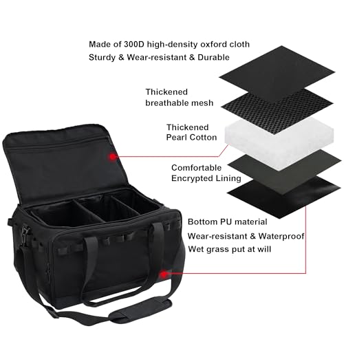 COOZMENT 35L Multi-functional Duffle Bag, Waterproof Shoe & Picnic Camping Organizer, 3 Adjustable Dividers for Travel, Sports, GYM - style: Upgrade Style