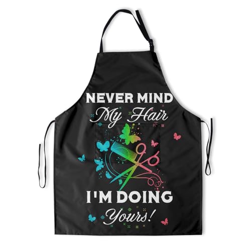 Giwawa Unisex Adult Apron Waterproof Stain Resistant Kitchen Cooking Apron with 2 Pockets for BBQ Grill Painting - color: Hairstylist